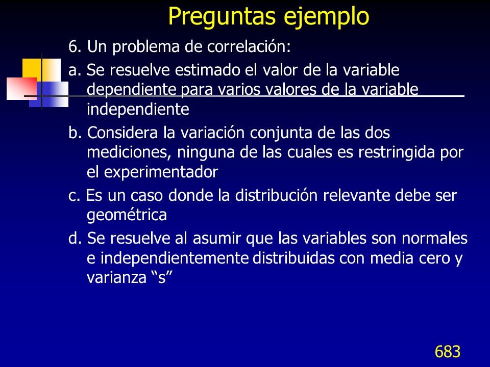 Preguntas ejemplo 6. Un problema de correlación: