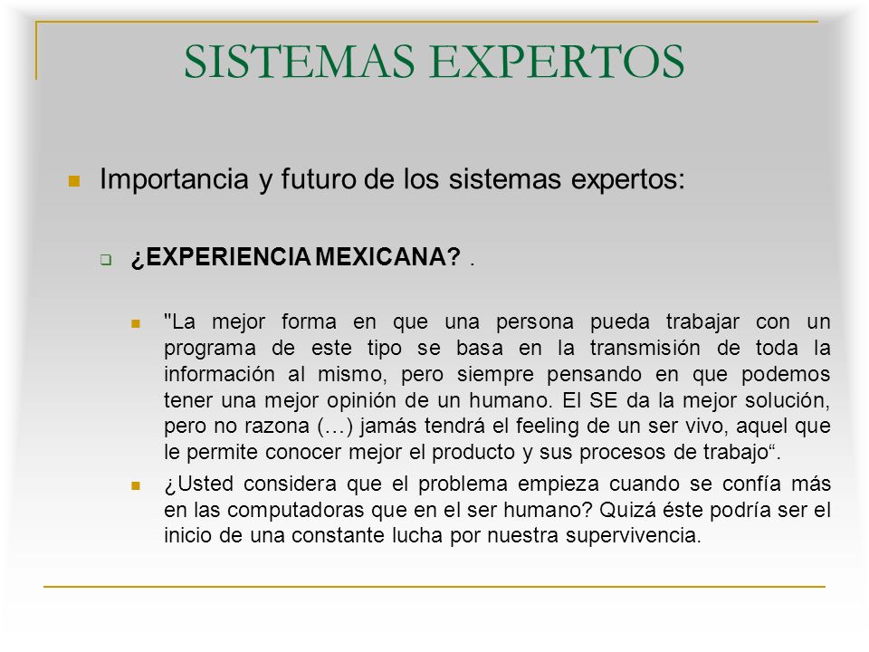 SISTEMAS EXPERTOS Importancia y futuro de los sistemas expertos: