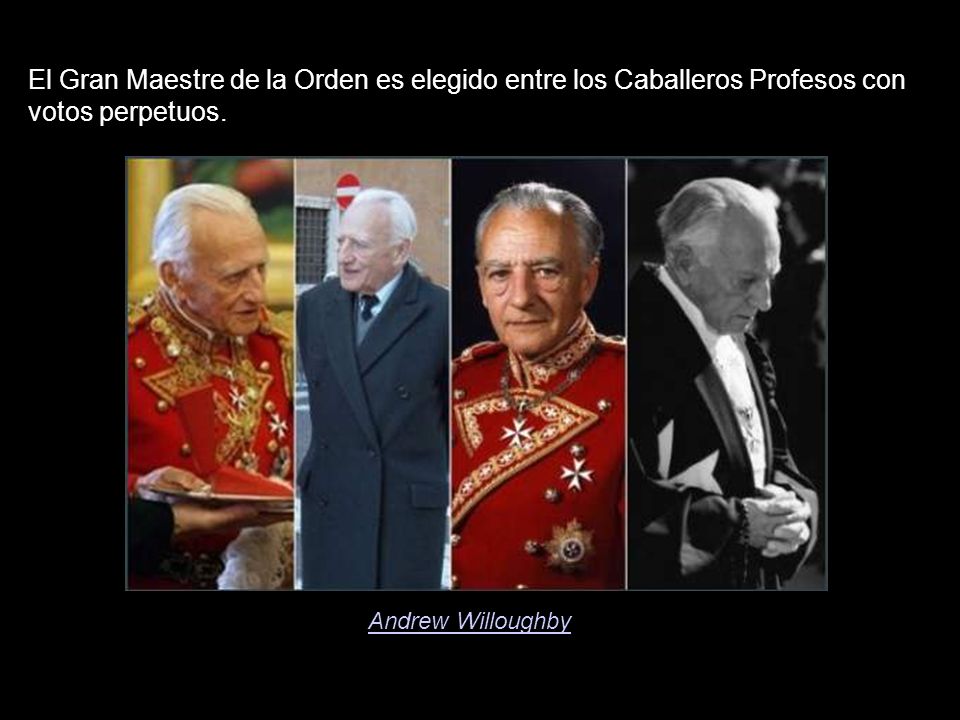 El Gran Maestre de la Orden es elegido entre los Caballeros Profesos con votos perpetuos.