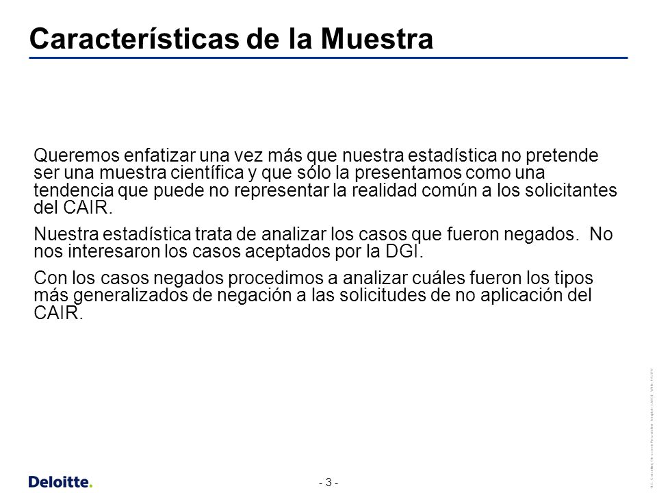 Características de la Muestra