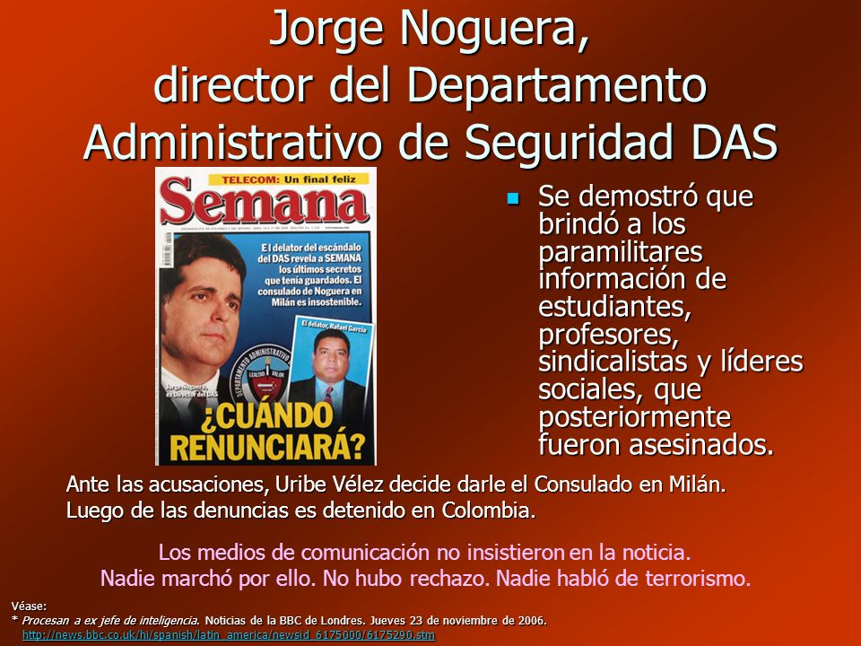 Jorge Noguera, director del Departamento Administrativo de Seguridad DAS