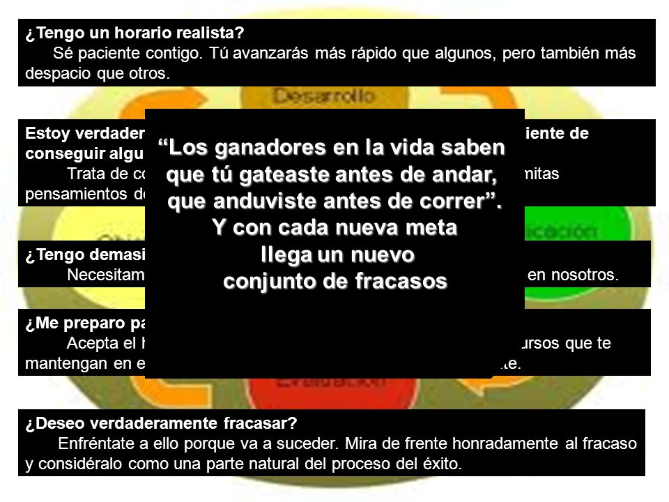 Los ganadores en la vida saben que tú gateaste antes de andar,