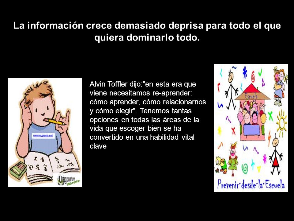 La información crece demasiado deprisa para todo el que quiera dominarlo todo.