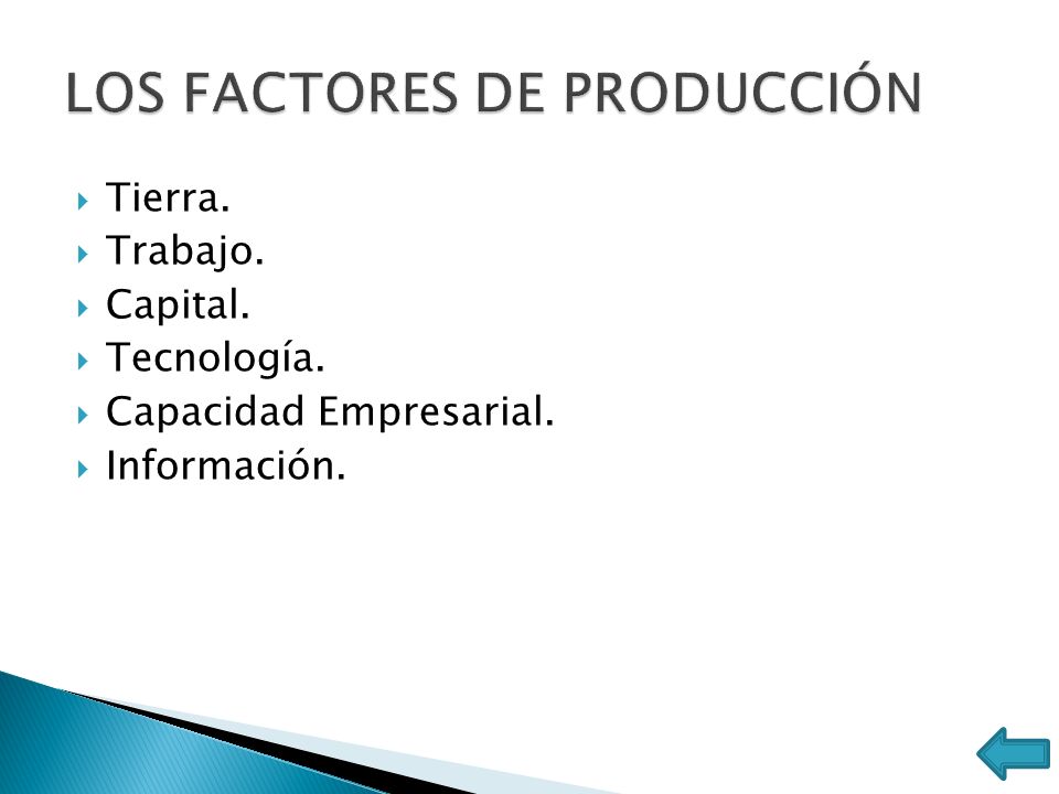 LOS FACTORES DE PRODUCCIÓN