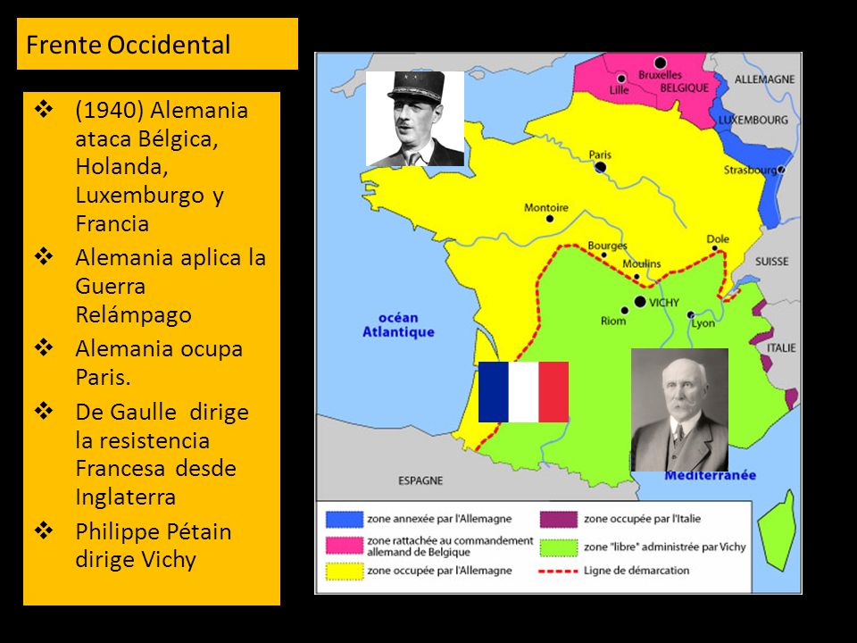 Frente Occidental (1940) Alemania ataca Bélgica, Holanda, Luxemburgo y Francia. Alemania aplica la Guerra Relámpago.