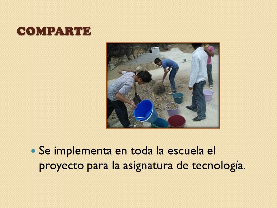 Comparte Se implementa en toda la escuela el proyecto para la asignatura de tecnología.