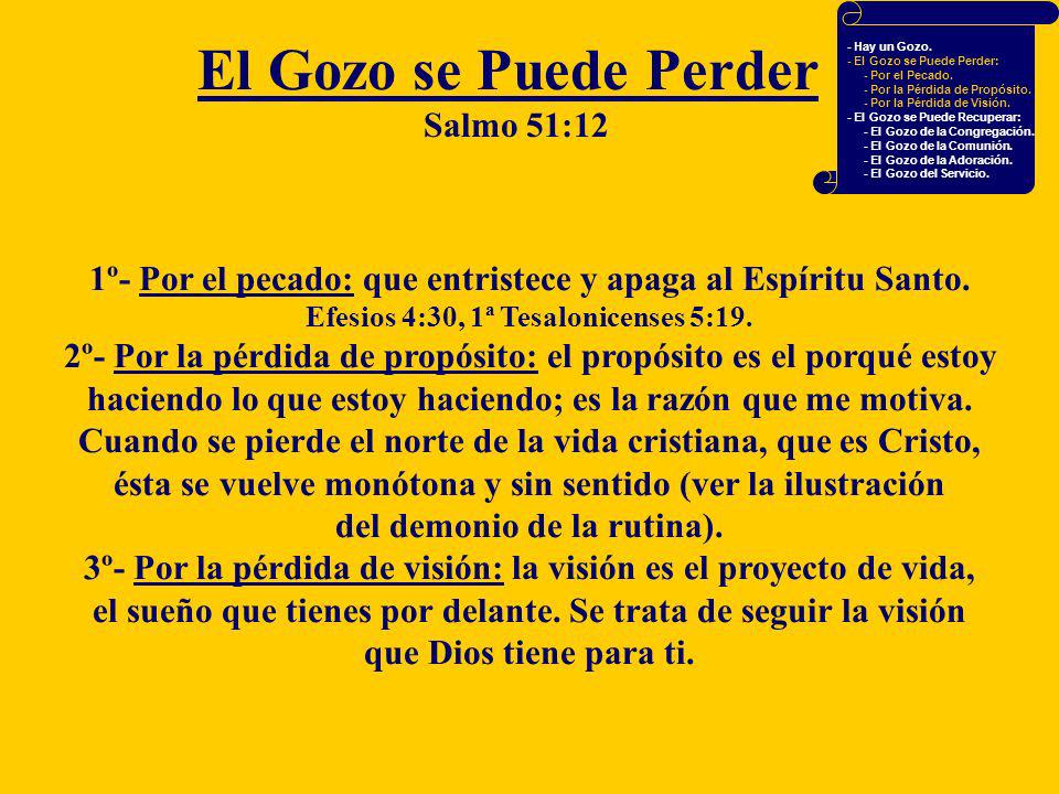 El Gozo se Puede Perder Salmo 51:12
