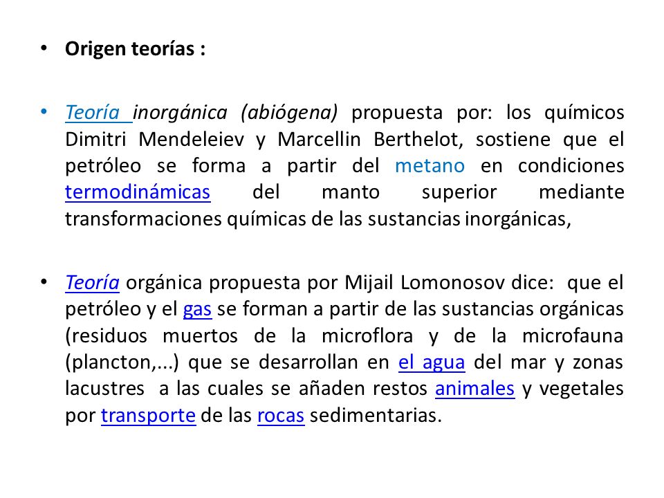 Origen teorías :