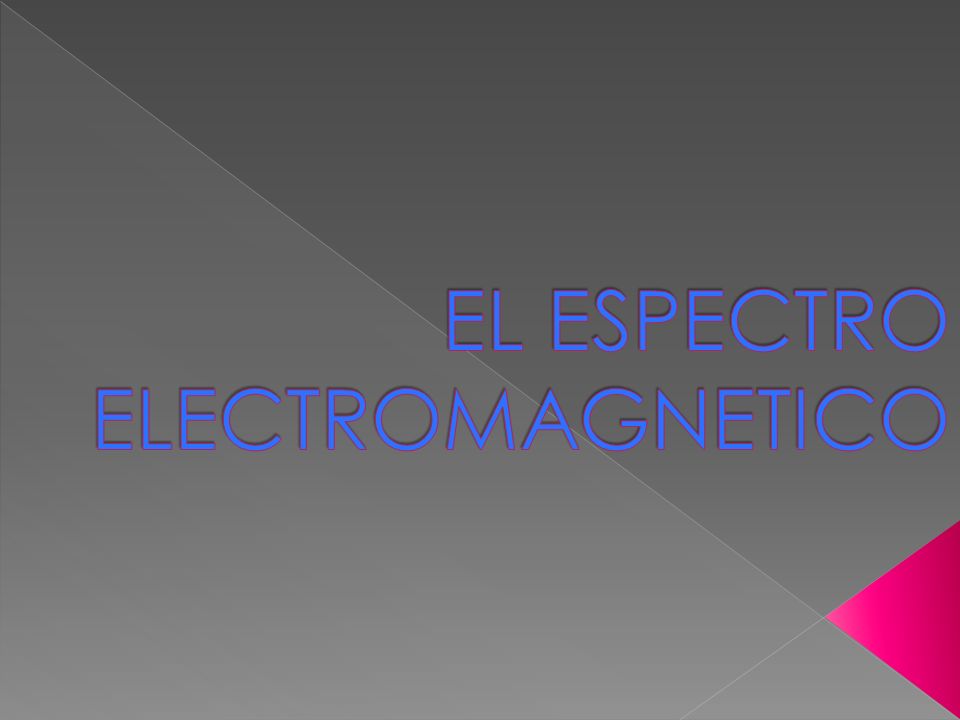 EL ESPECTRO ELECTROMAGNETICO