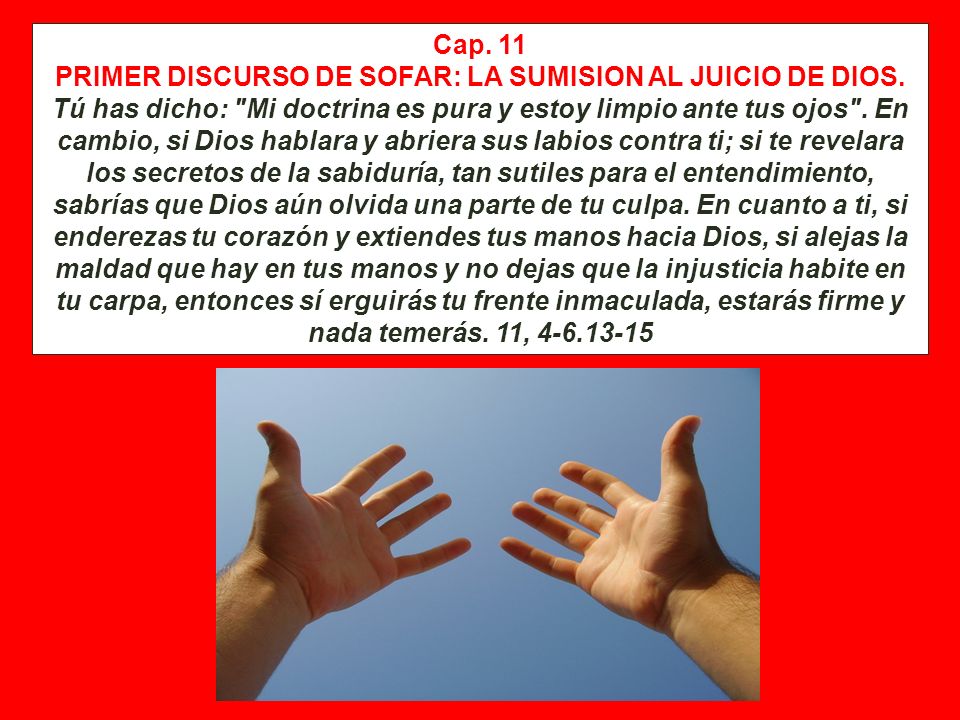 PRIMER DISCURSO DE SOFAR: LA SUMISION AL JUICIO DE DIOS.