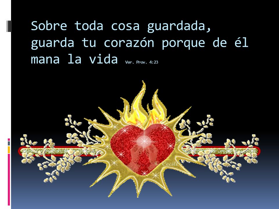 Sobre toda cosa guardada, guarda tu corazón porque de él mana la vida Ver. Prov. 4:23