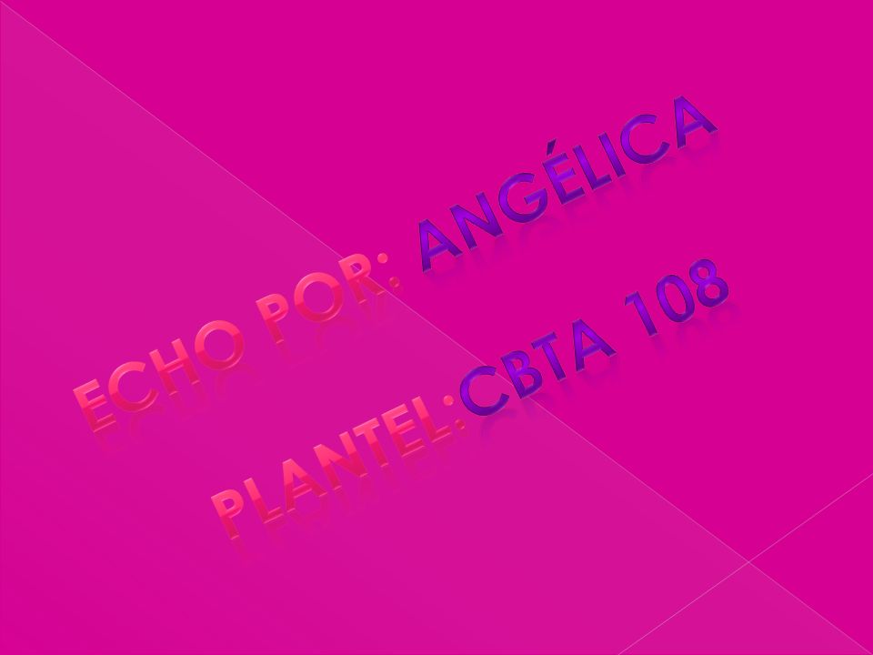 Echo por: Angélica Plantel:cbta 108