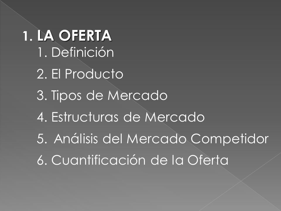 4. Estructuras de Mercado 5. Análisis del Mercado Competidor