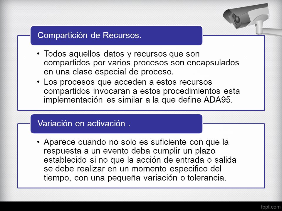 Todos aquellos datos y recursos que son compartidos por varios procesos son encapsulados en una clase especial de proceso.