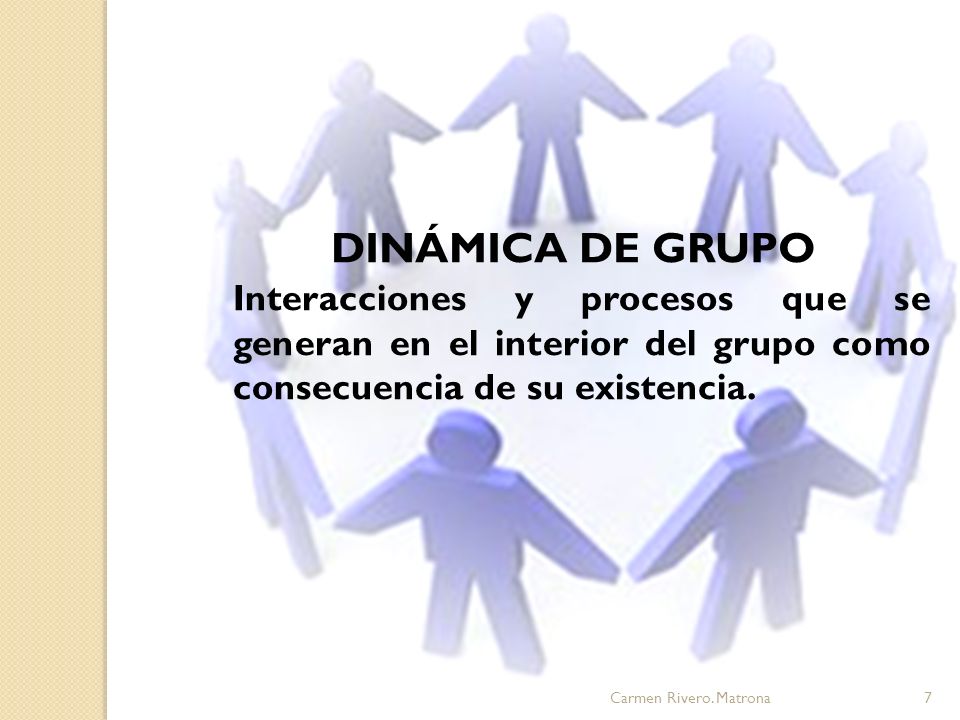 DINÁMICA DE GRUPO Interacciones y procesos que se generan en el interior del grupo como consecuencia de su existencia.