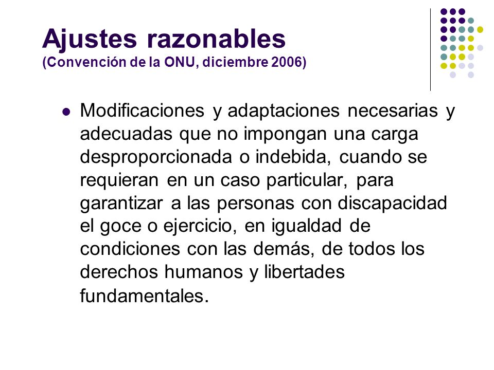 Ajustes razonables (Convención de la ONU, diciembre 2006)