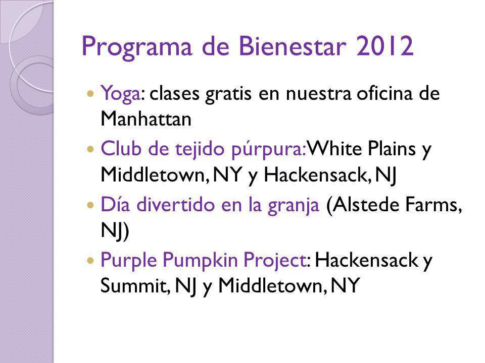 Programa de Bienestar 2012 Yoga: clases gratis en nuestra oficina de Manhattan.