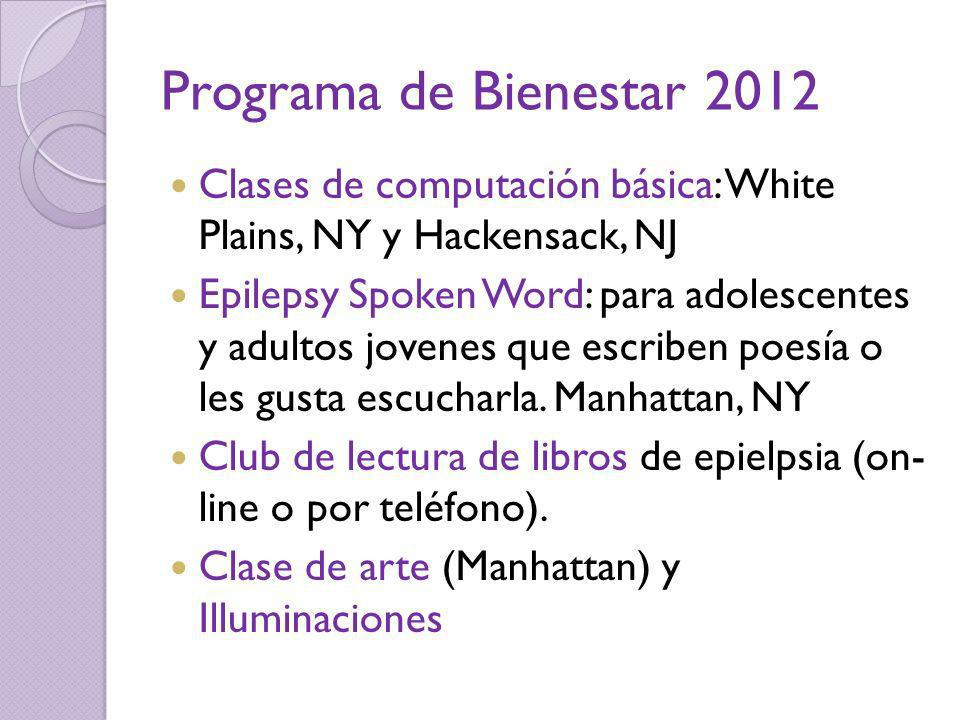 Programa de Bienestar 2012 Clases de computación básica: White Plains, NY y Hackensack, NJ.