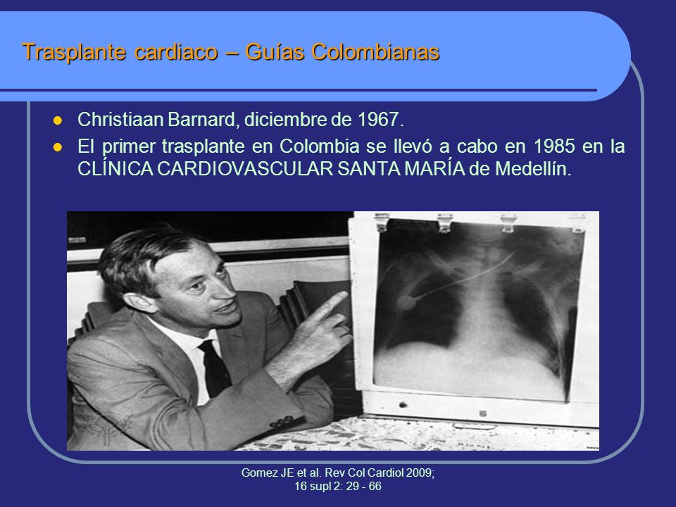 Trasplante cardiaco – Guías Colombianas