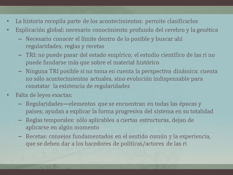 La historia recopila parte de los acontecimientos: permite clasificarlos