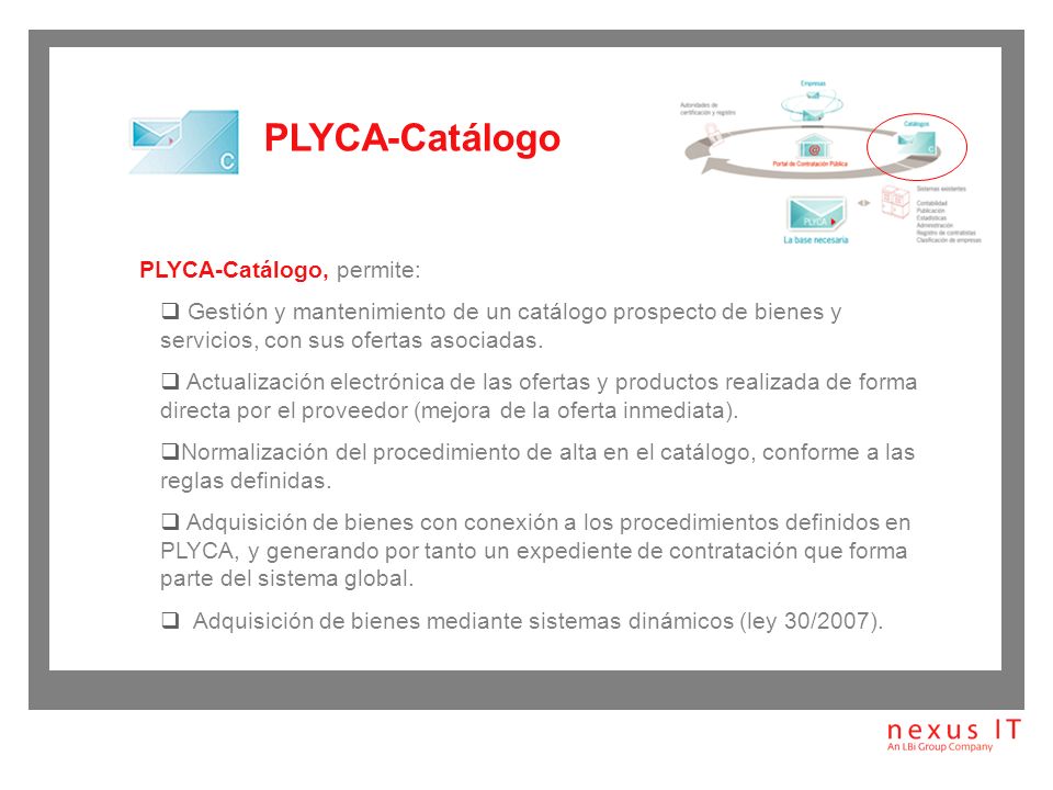 PLYCA-Catálogo PLYCA-Catálogo, permite: