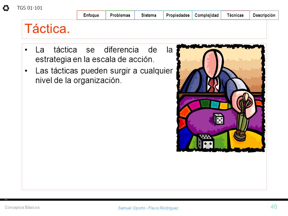 Táctica. La táctica se diferencia de la estrategia en la escala de acción.