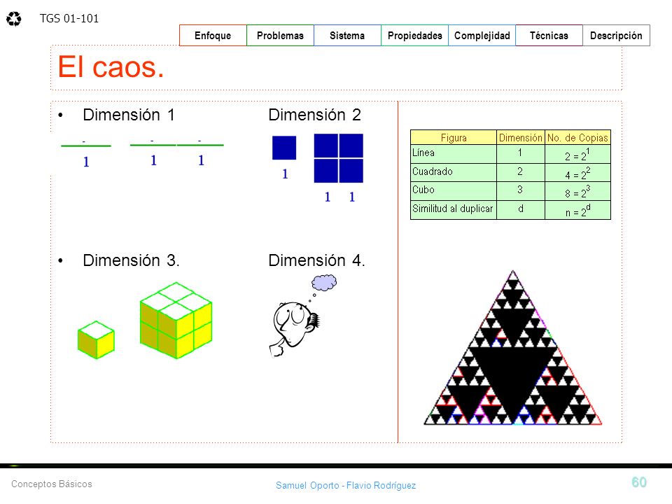 El caos. Dimensión 1 Dimensión 2 Dimensión 3. Dimensión 4.