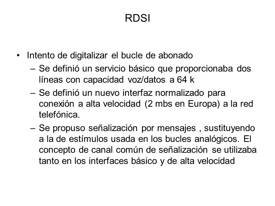 RDSI Intento de digitalizar el bucle de abonado