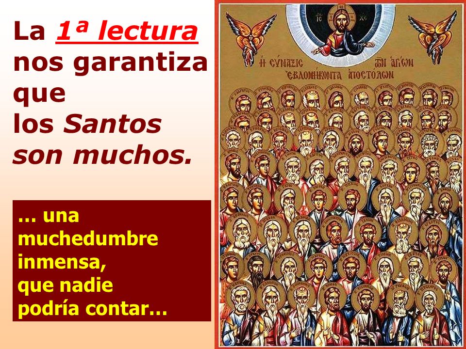 La 1ª lectura nos garantiza que los Santos son muchos.