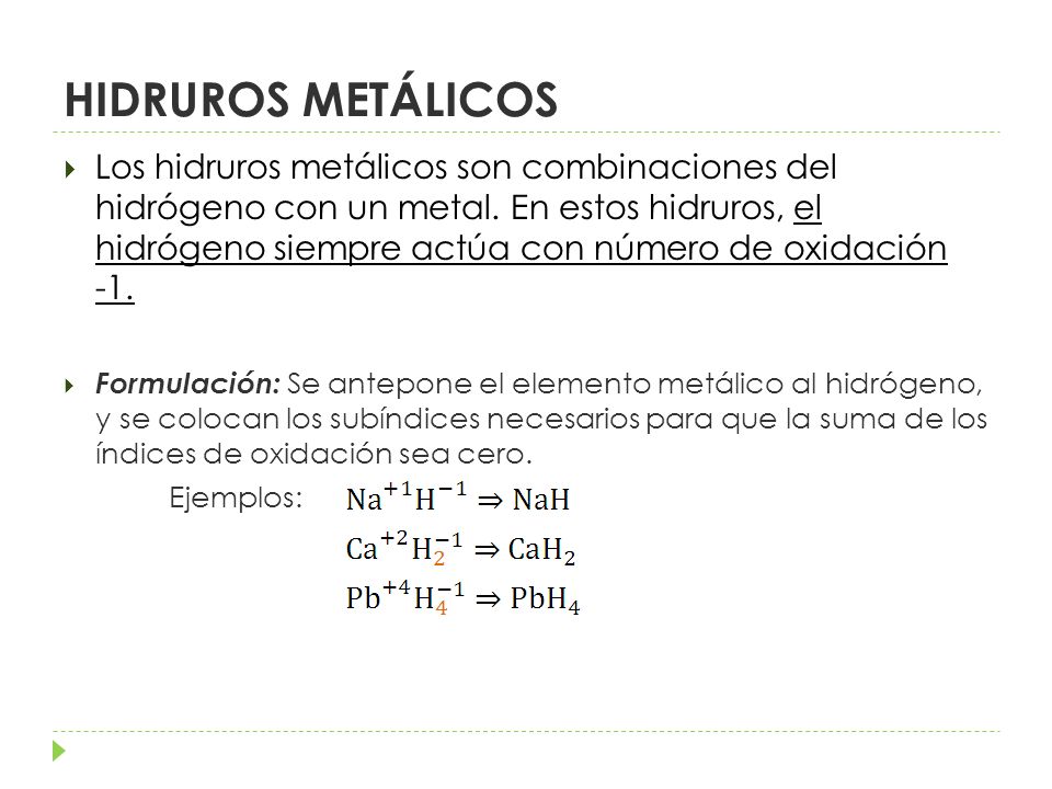 HIDRUROS METÁLICOS