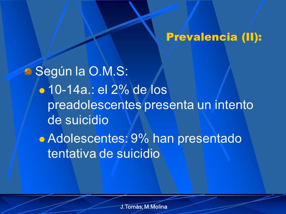 10-14a.: el 2% de los preadolescentes presenta un intento de suicidio