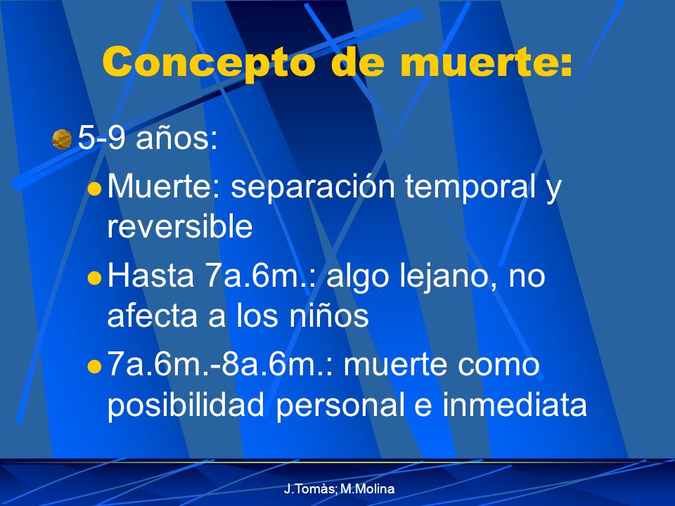 Concepto de muerte: 5-9 años: Muerte: separación temporal y reversible