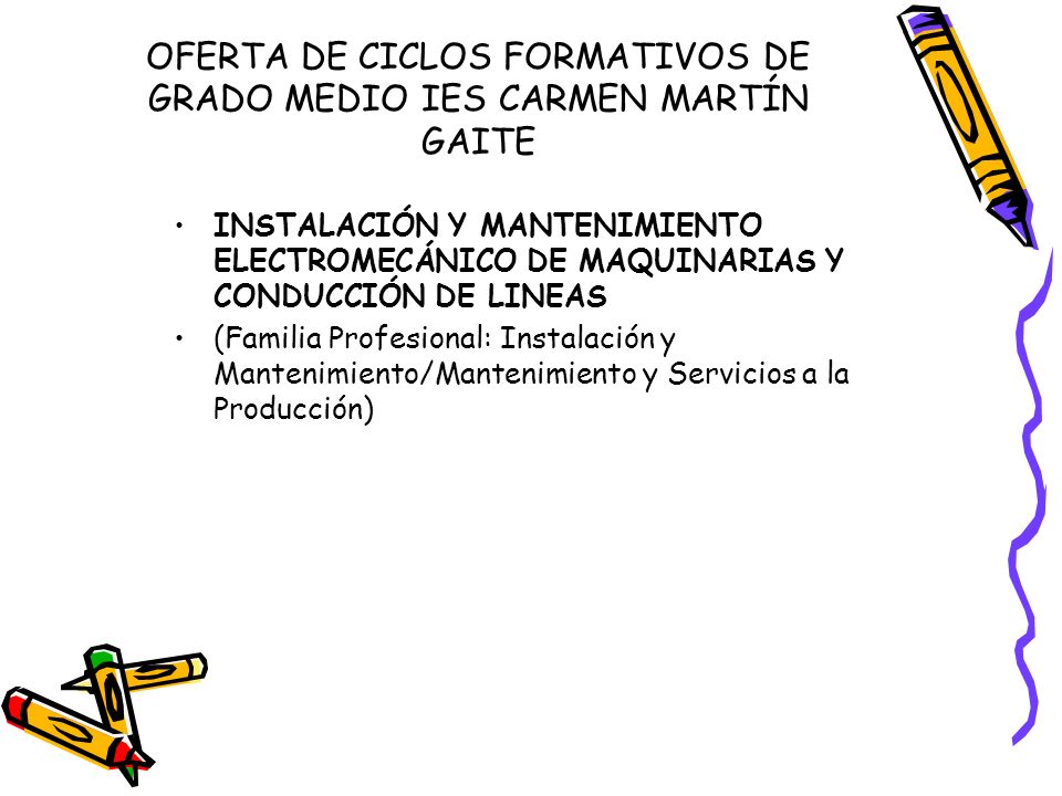 OFERTA DE CICLOS FORMATIVOS DE GRADO MEDIO IES CARMEN MARTÍN GAITE