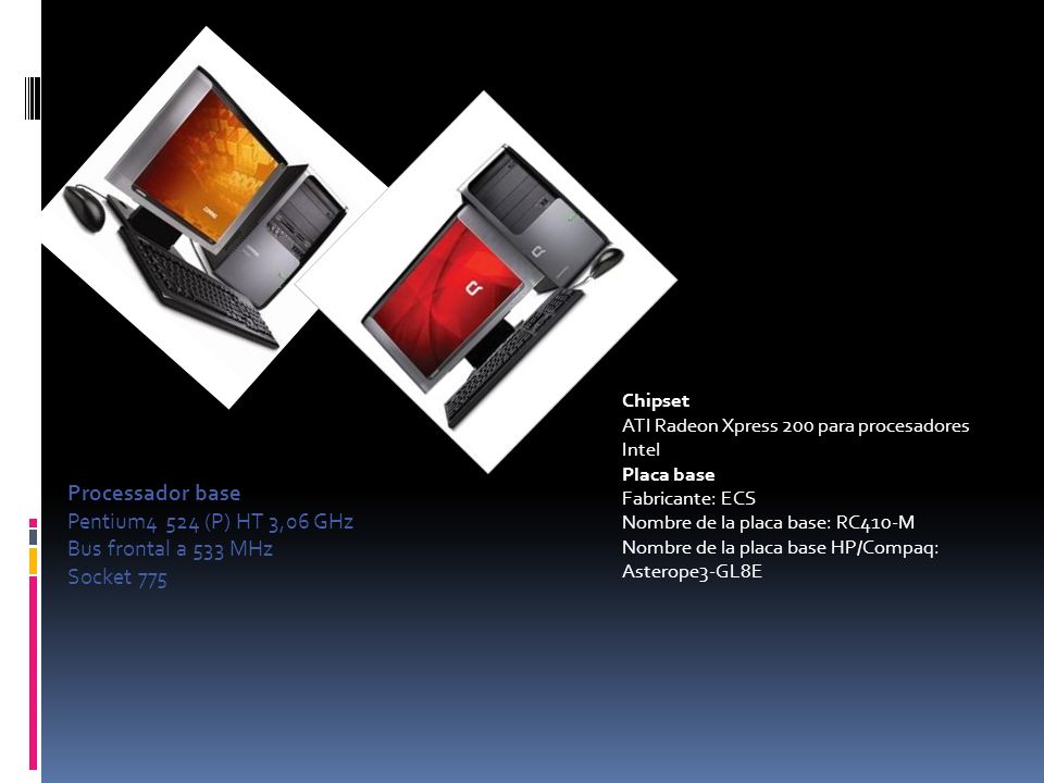 Processador base Pentium4 524 (P) HT 3,06 GHz Bus frontal a 533 MHz