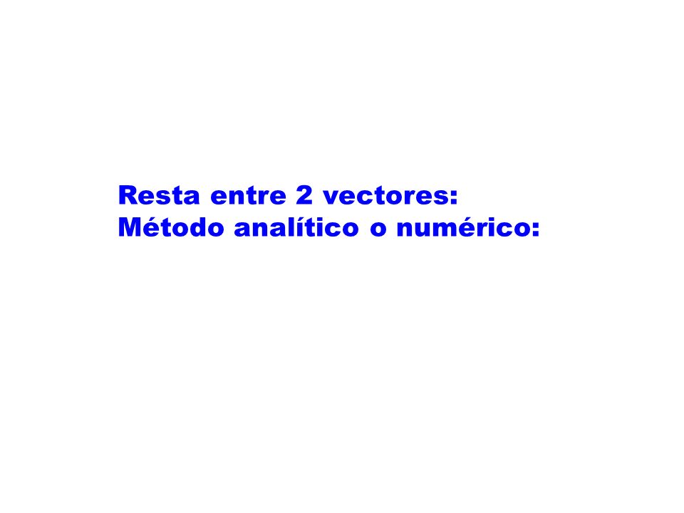 Resta entre 2 vectores: Método analítico o numérico: