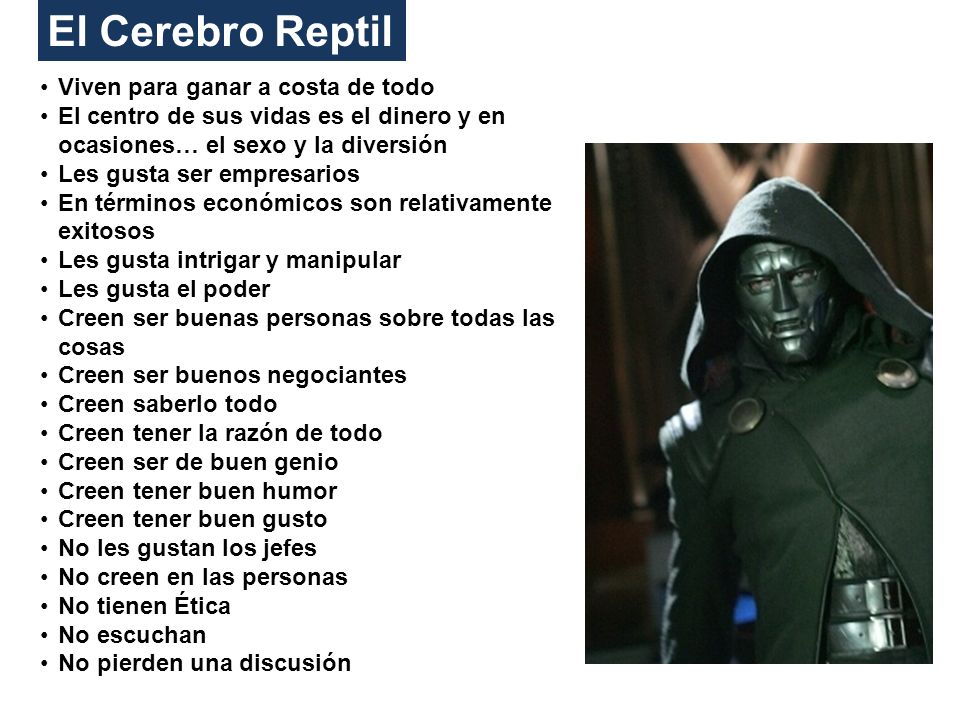 El Cerebro Reptil Viven para ganar a costa de todo