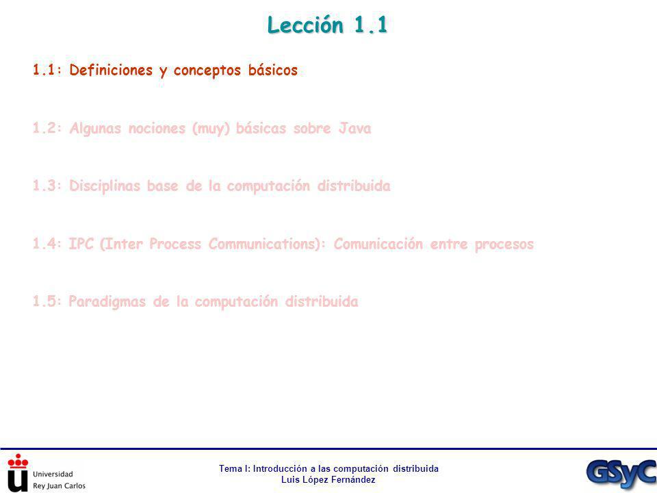 Tema I: Introducción a las computación distribuida