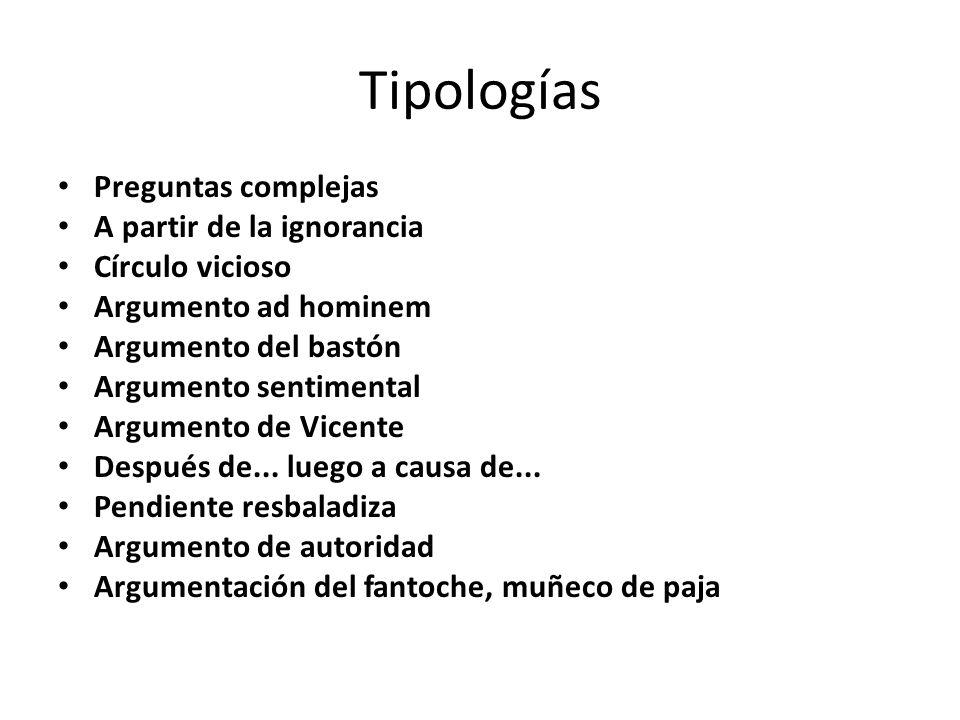 Tipologías Preguntas complejas A partir de la ignorancia