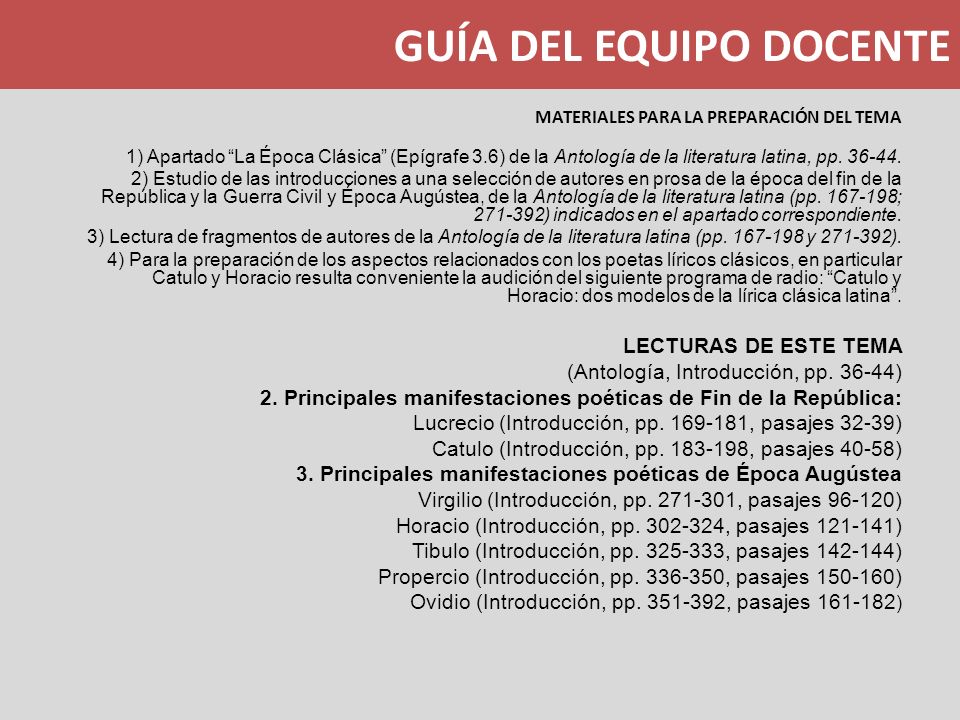 GUÍA DEL EQUIPO DOCENTE