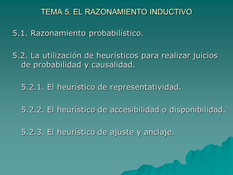 TEMA 5. EL RAZONAMIENTO INDUCTIVO