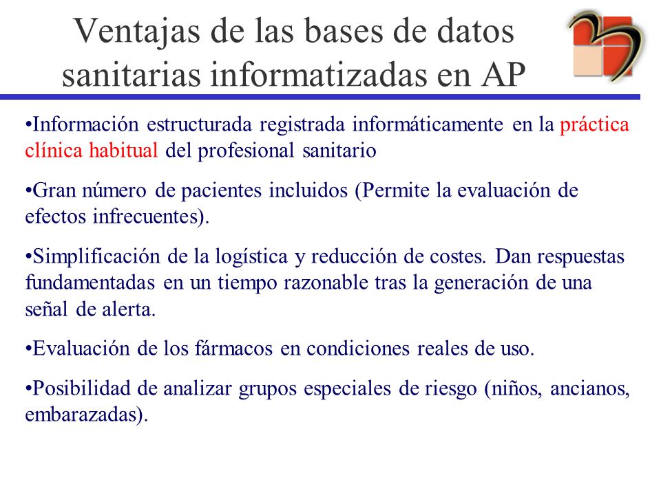 Ventajas de las bases de datos sanitarias informatizadas en AP