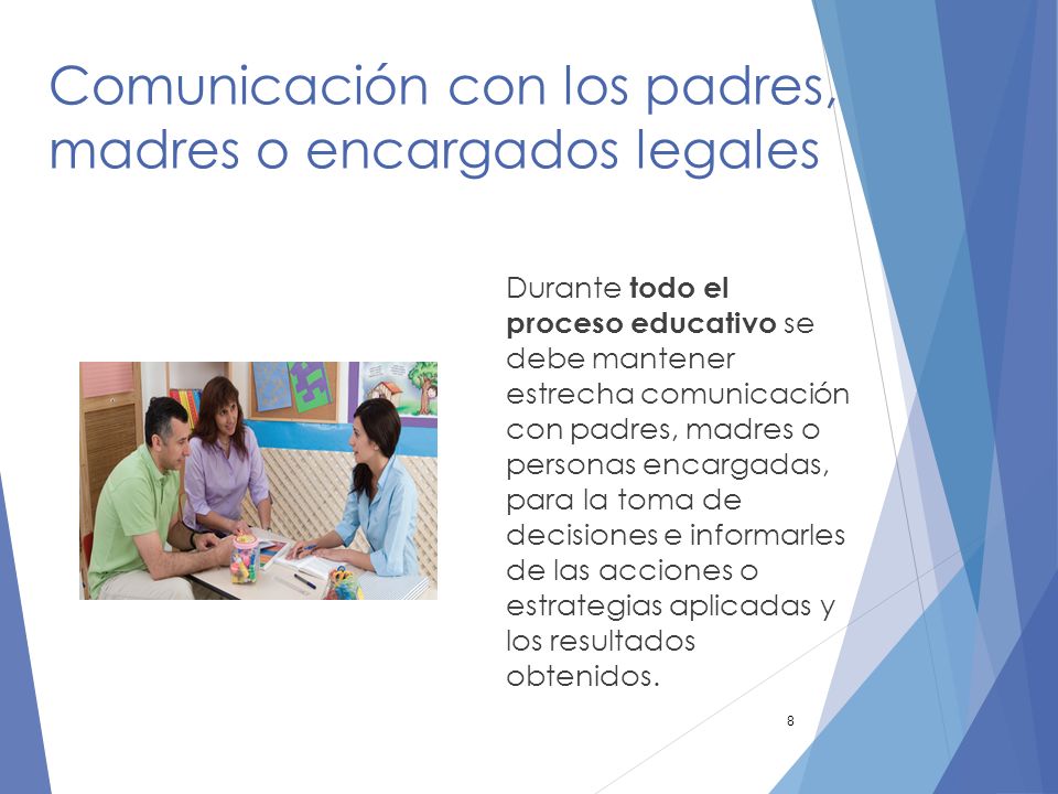 Comunicación con los padres, madres o encargados legales