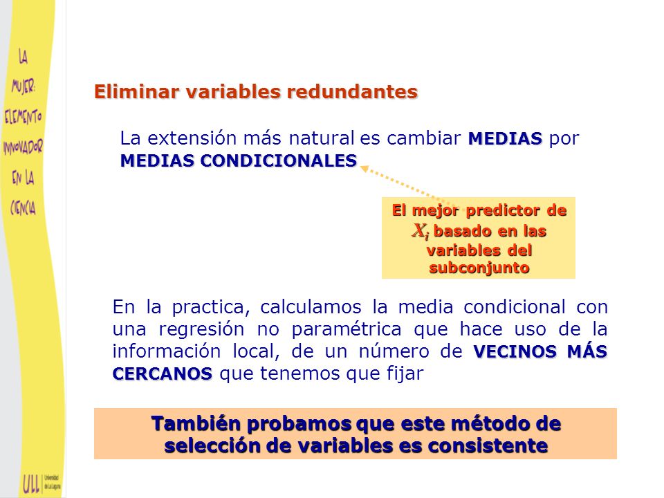 El mejor predictor de Xi basado en las variables del subconjunto