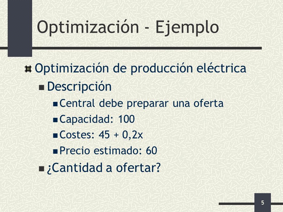 Optimización - Ejemplo
