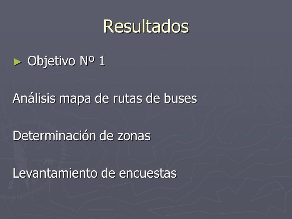 Resultados Objetivo Nº 1 Análisis mapa de rutas de buses
