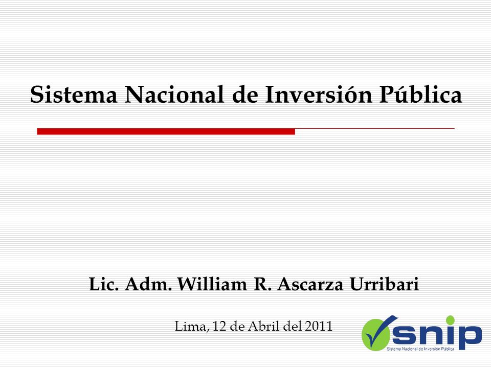 Sistema Nacional de Inversión Pública