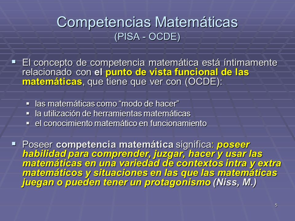Competencias Matemáticas (PISA - OCDE)