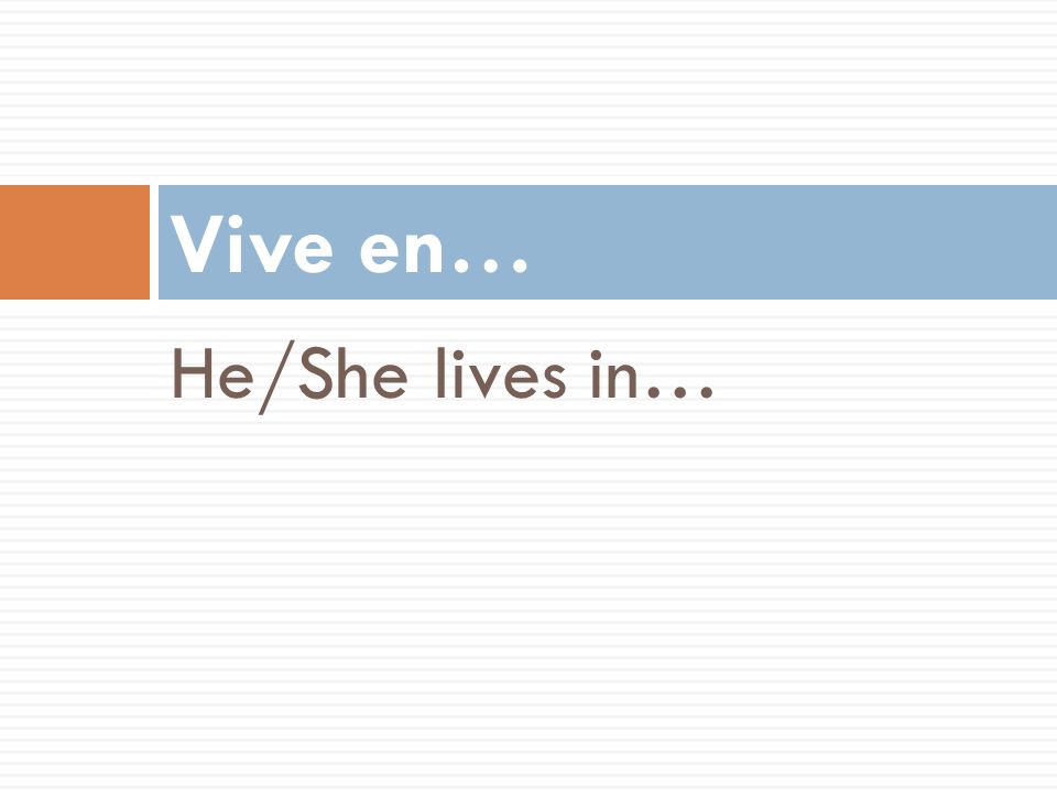 Vive en… He/She lives in…