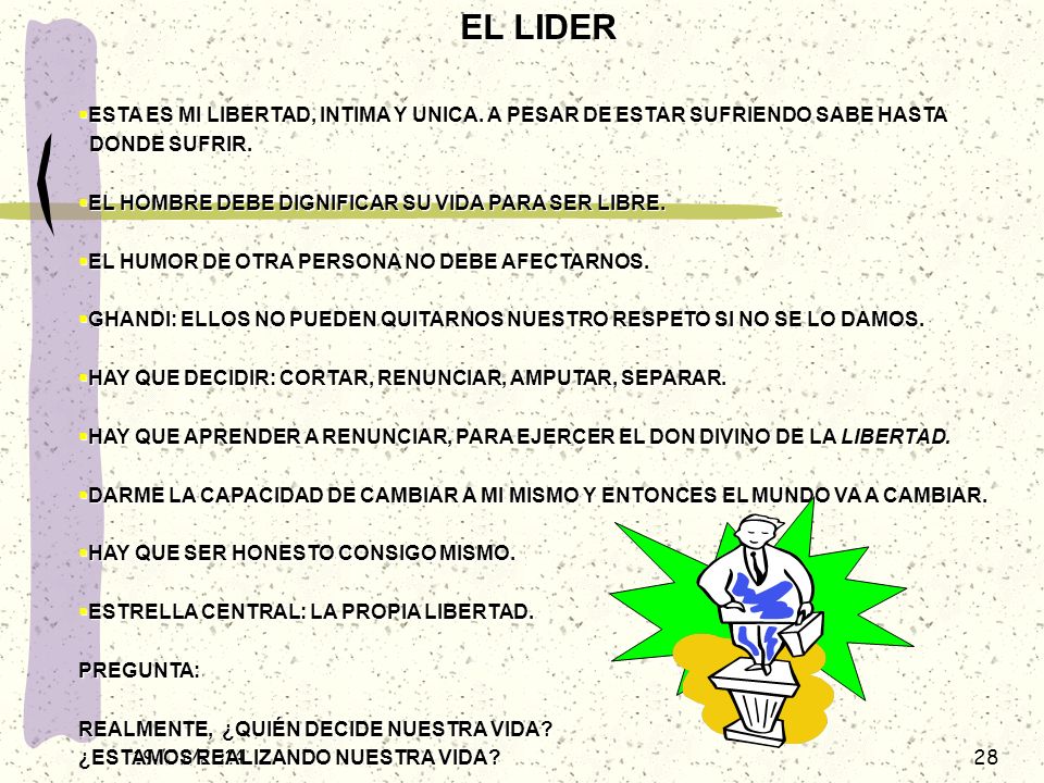 EL LIDER ESTA ES MI LIBERTAD, INTIMA Y UNICA. A PESAR DE ESTAR SUFRIENDO SABE HASTA. DONDE SUFRIR.