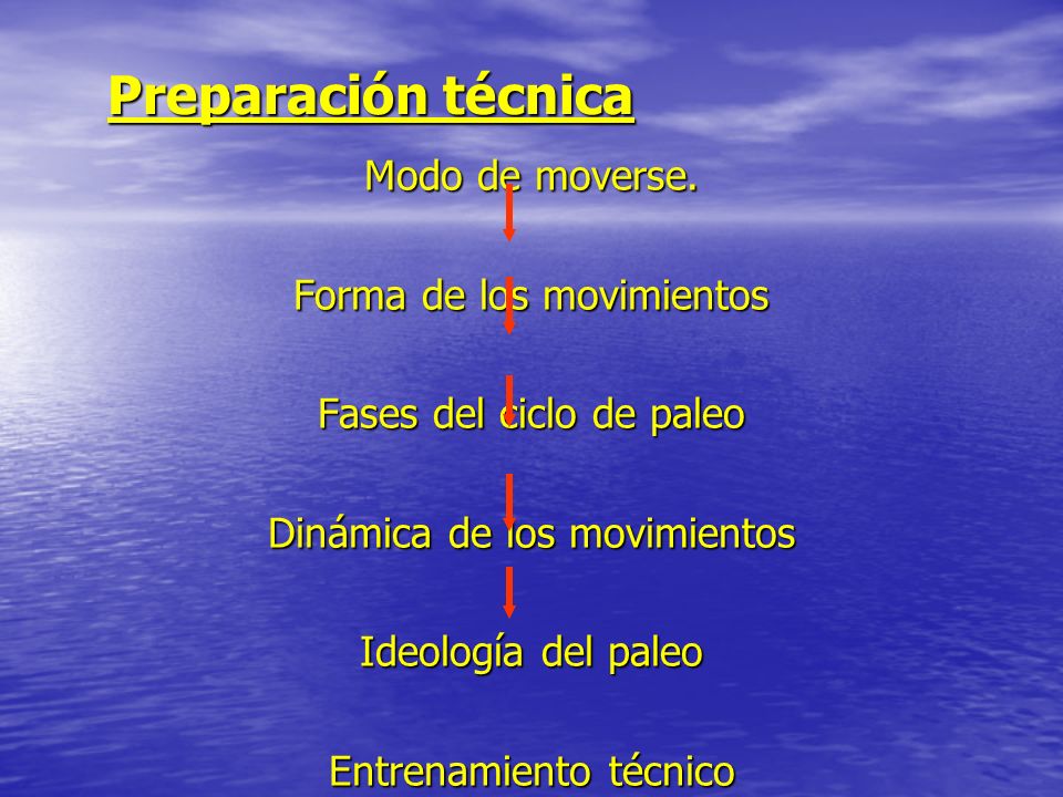 Preparación técnica Modo de moverse. Forma de los movimientos